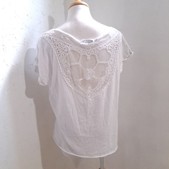 GUESS | White t shirt with front tie and lace back - Picture 4 of 8
